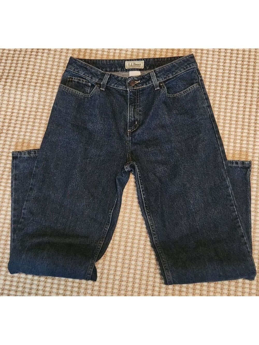 Vintage Women's L.L.Bean Blue Straight Cigarette Leg 100% Cotton Jeans Size 8